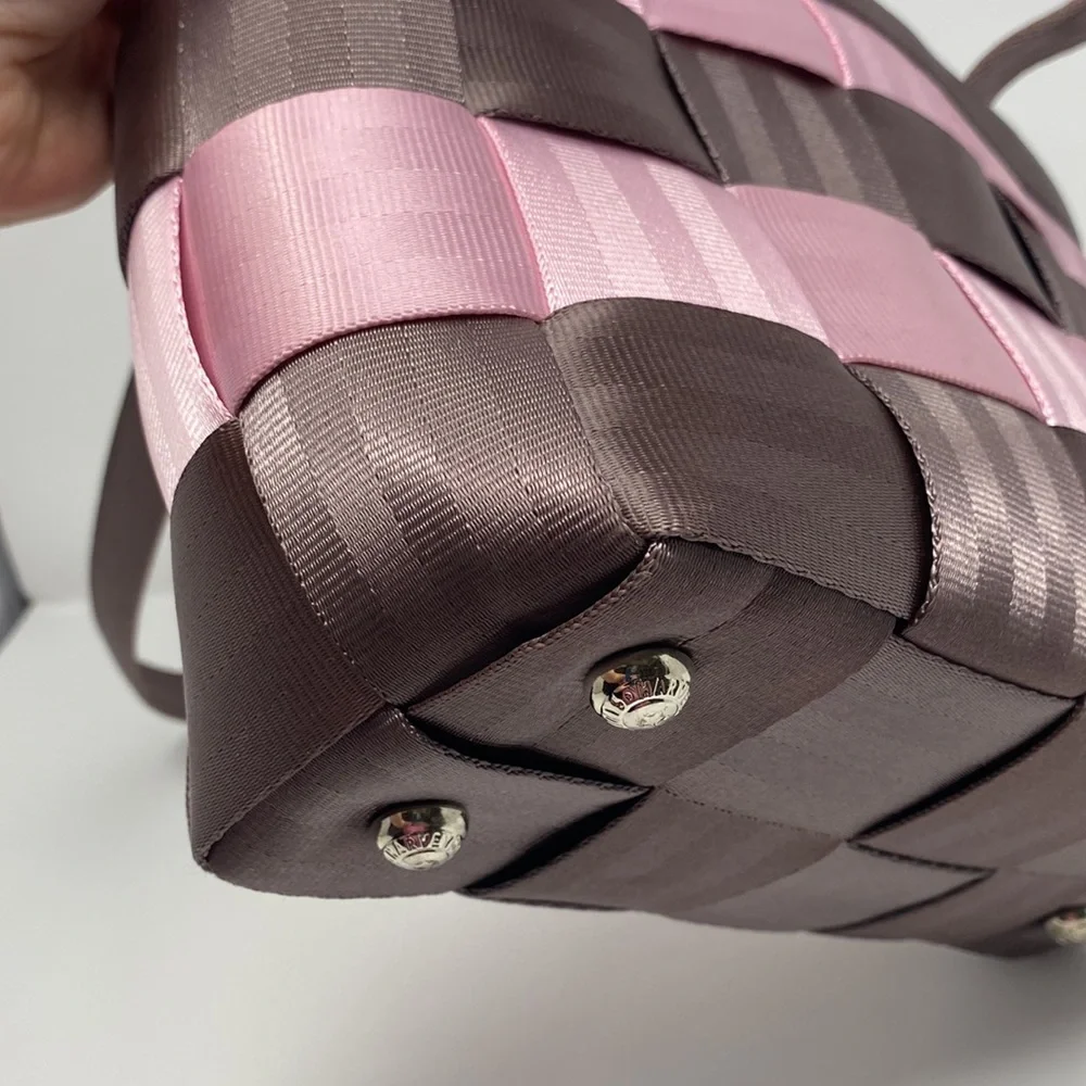 Harveys seatbelt bag purse. Brown and pink. - Picture 7 of 9